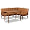 Baxton Studio Sanford Mid-Century Modern Tan Faux Leather and Walnut Brown Finished Wood 3-Piece Dining Nook Set 184-11346-9305-Zoro - alternate 6